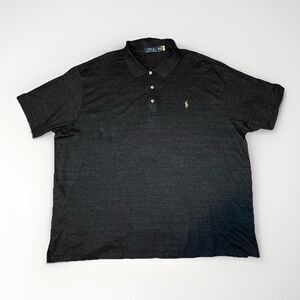 Polo Ralph Lauren Dark Gray Short Sleeve Multicolor Pony Polo Shirt Men's‎ 3XB
